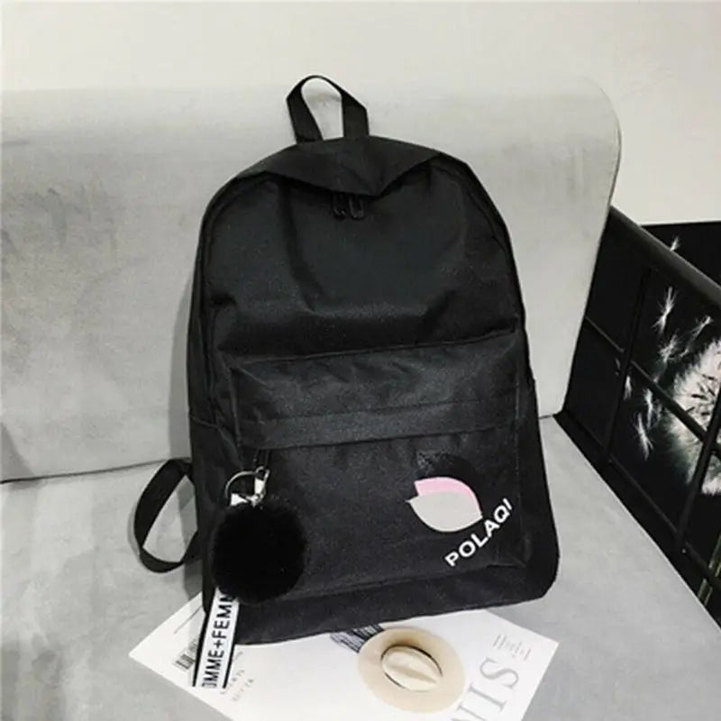 Leaves Print Canvas Backpack Bag for Women