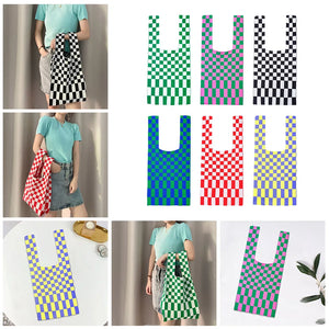 Grid PatternKnitting Shoulder Bag Women Handbag Causal Women's Handbag