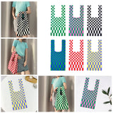 Grid PatternKnitting Shoulder Bag Women Handbag Causal Women's Handbag