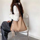 Pleated Tote Bag Large Capacity Women Handbag
