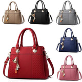 Patchwork Shoulder Office Work PU Leather Bag Casual Solid Lady Messenger Bag
