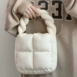 Corduroy Handbag with Warm Duvet Pocket
