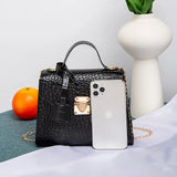 Retro Crocodile Kelly Bag Women Shoulder Bag