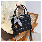 Plaid Single Strap Women Bags PU Leather Shoulder bag Soft Solid Crossbody Bag