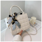 Plaid Single Strap Women Bags PU Leather Shoulder bag Soft Solid Crossbody Bag
