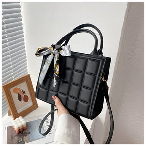 Plaid Single Strap Women Bags PU Leather Shoulder bag Soft Solid Crossbody Bag