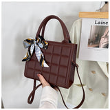 Plaid Single Strap Women Bags PU Leather Shoulder bag Soft Solid Crossbody Bag