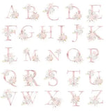 Floral Letters Canvas Tote Bag Eco Reusable Shoulder Shopper Bags