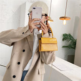 Mini Croc Pattern Crossbody Shoulder Bag Wallet