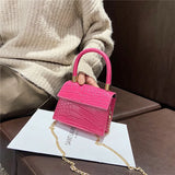 Mini Croc Pattern Crossbody Shoulder Bag Wallet