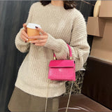 Mini Croc Pattern Crossbody Shoulder Bag Wallet