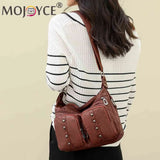 Women's Soft PU Leather Tote Bag for Weekend Vacation