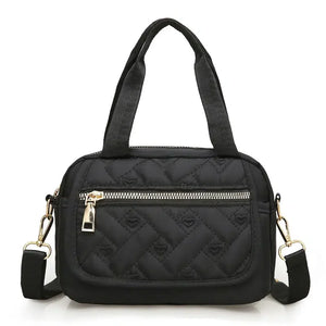Vintage Canvas Checker Crossbody Shoulder Bag Women Large Capacity
