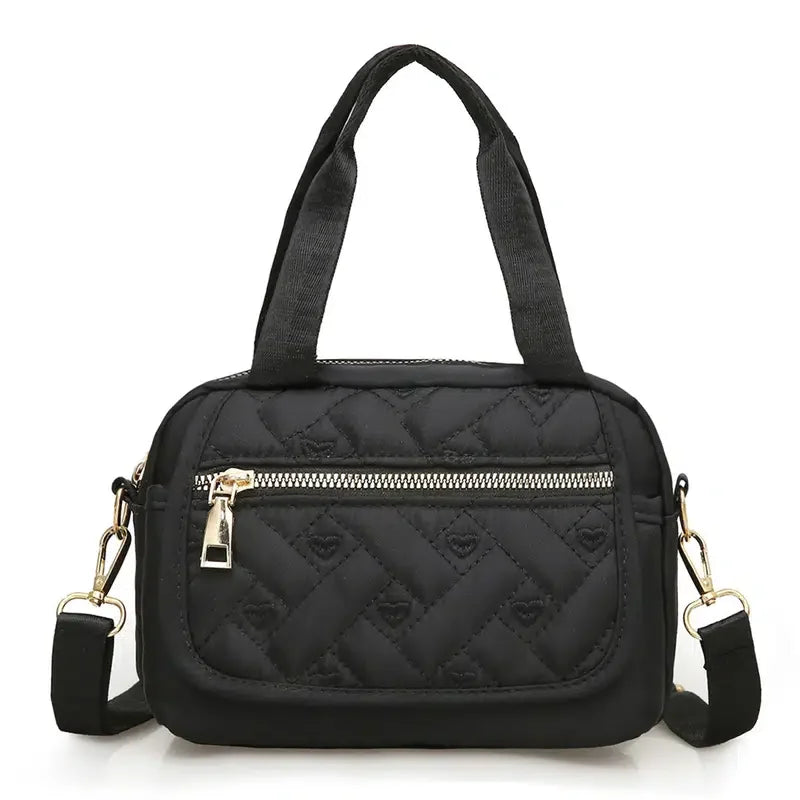 Vintage Canvas Checker Crossbody Shoulder Bag Women Large Capacity