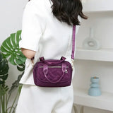 Vintage Canvas Checker Crossbody Shoulder Bag Women Large Capacity