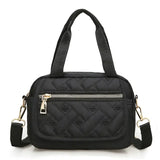 Vintage Canvas Checker Crossbody Shoulder Bag Women Large Capacity