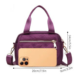 Vintage Canvas Checker Crossbody Shoulder Bag Women Large Capacity