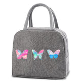 Butterfly Print Insulated Thermal Lunch Bag Handbag