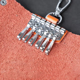 Leather Keychain Holder Organizer Pocket Purses