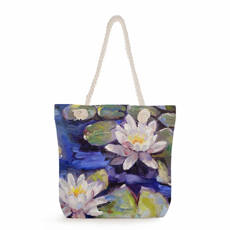 Large Capacity Floral Print Tote Shoulder Bag