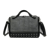 Women's Large Rivet Messenger Bag Nubuck Pu Leather Handbag