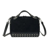Women's Large Rivet Messenger Bag Nubuck Pu Leather Handbag