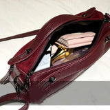 Women's Large Rivet Messenger Bag Nubuck Pu Leather Handbag