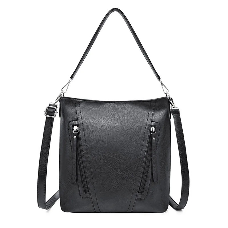 Fashionable Large Leather Shoulder Bag