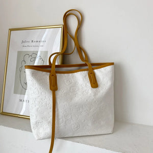 Japanese Soft Leather Shoulder Bag Large Capacity Student Tote Bag