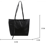 Japanese Soft Leather Shoulder Bag Large Capacity Student Tote Bag
