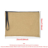 Linen Clutch Bag Letter Print Travel Cosmetic Case Makeup Bags