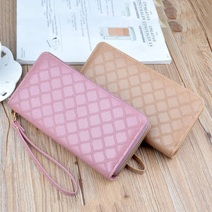 Long Double Zipper Wallet Handheld Purse Airpods Protective Sleeve