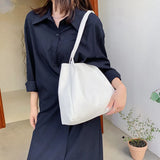Lemon Yellow Shoulder Handbags Casual Cowhide PU Leather Shopping Bags