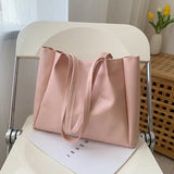 Lemon Yellow Shoulder Handbags Casual Cowhide PU Leather Shopping Bags