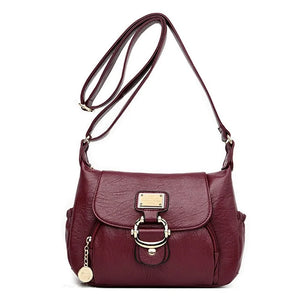Ladies Leather Crossbody Shoulder Bag Soft Flap Bag