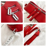 Gothic Heart Chain Crossbody Bag PU Leather Shoulder Bags