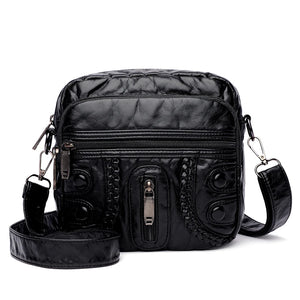 Women's PU Leather Messenger Bag Small Shoulder Phone Bag