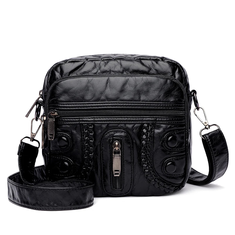 Women's PU Leather Messenger Bag Small Shoulder Phone Bag