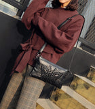 Ladies Mini Leather Messenger Bag Shoulder Tote Bag and Wallet Combo