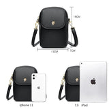 Ladies Mini Shoulder Bag PU Leather Casual Messenger Bag Female Mobile Phone Bag
