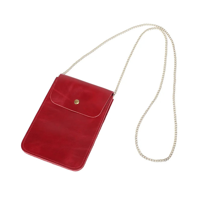 Women's Leather Mobile Phone Bag Soft Messenger Purse