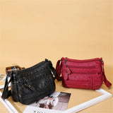 Women's Multi-pocket Messenger Bag Soft PU Leather Shoulder Casual Crossbody Bag