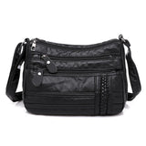 Women's Multi-pocket Messenger Bag Soft PU Leather Shoulder Crossbody Bag