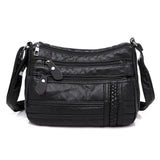 Women's Multi-pocket Messenger Bag Soft PU Leather Shoulder Bag