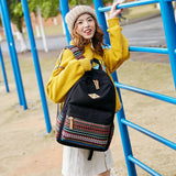 Canvas School Bag Girls Teenagers Casual Travel Bags Vintage Backpack