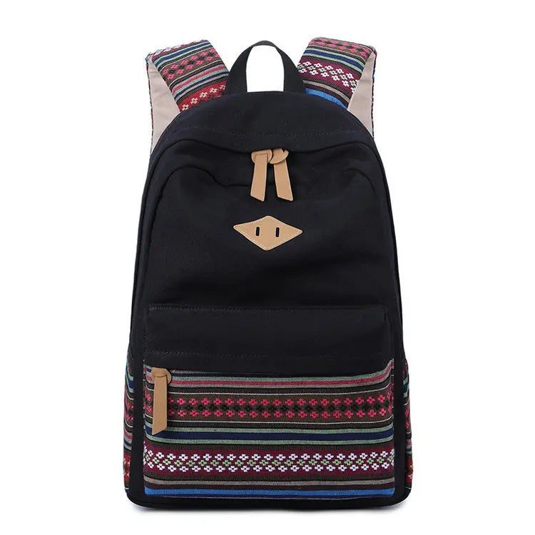 Canvas School Bag Girls Teenagers Casual Travel Bags Vintage Backpack