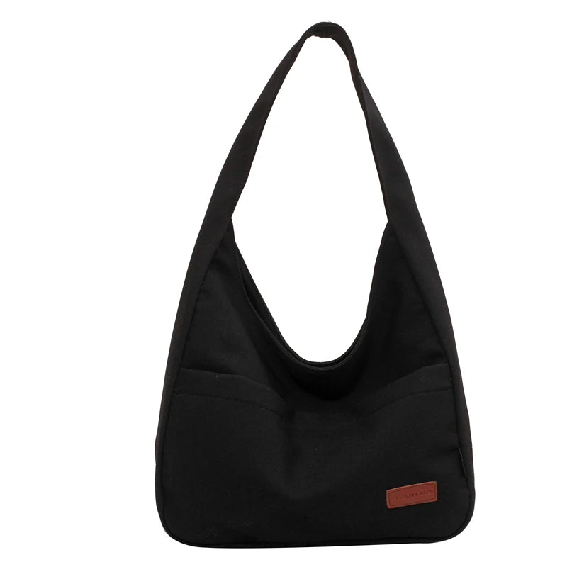 Ladies Large Capacity Canvas Handbag - Shoulder Bag for Shopping