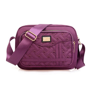 Embroidered Thread Rhombus Messenger Bag Large-capacity Plaid Shoulder Handbag