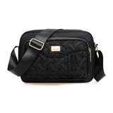 Embroidered Thread Rhombus Messenger Bag Large-capacity Plaid Shoulder Handbag