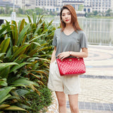 Ladies Large Capacity Shoulder Messenger Bag Lock Buckle Shopping Tote Bag